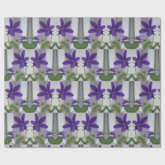 Paarse bloem cadeaupapier (Vlak)