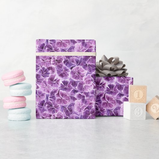 Paarse Bloem Cadeaupapier (Baby Shower)