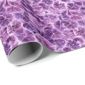 Paarse Bloem Cadeaupapier (Rol Hoek)