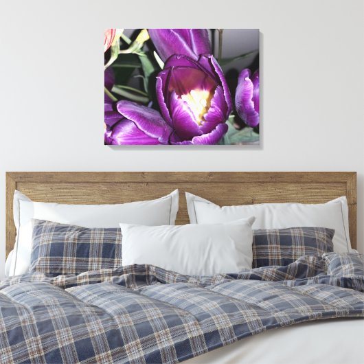 Paarse bloem canvas afdruk (Insitu (Slaapkamer))