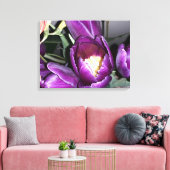 Paarse bloem canvas afdruk (Insitu (Woonkamer))