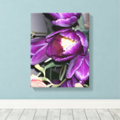 Paarse bloem canvas afdruk (Insitu (Houten vloer))