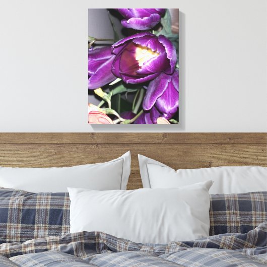 Paarse bloem canvas afdruk (Insitu (Slaapkamer))