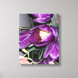 Paarse bloem canvas afdruk