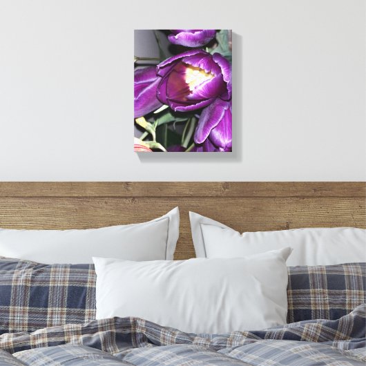 Paarse bloem canvas afdruk (Insitu (Slaapkamer))