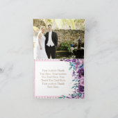 Paarse Bloem Champagne Goud Trouw Dankjewel Bedankkaart (Binnen)