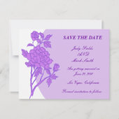 Paarse Bloem Custom Save The Date Kaart (Voorkant)