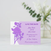 Paarse Bloem Custom Save The Date Kaart (Staand voorkant)