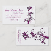 Paarse Bloem D2 visitekaartje sjabloon (Voorkant / Achterkant)