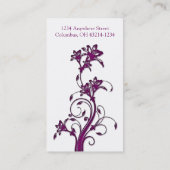 Paarse Bloem D2 visitekaartje sjabloon (Achterkant)
