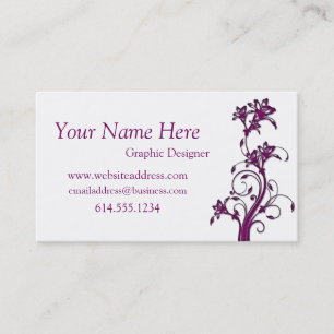 Paarse Bloem D2 visitekaartje sjabloon