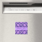 Paarse Bloem Damask Trouwmagneet Magneet (Insitu (Vaatwasser))