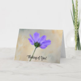 Paarse Bloem Denken Van Je Zorg Kaart