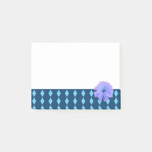 Paarse Bloem Diamant Patroon Rand Post-it® Notes (Voorkant)