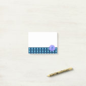 Paarse Bloem Diamant Patroon Rand Post-it® Notes (Op bureau)