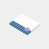 Paarse Bloem Diamant Patroon Rand Post-it® Notes (Schuin)