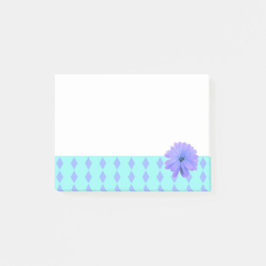 Paarse Bloem Diamant Patroon Rand Post-it® Notes (Voorkant)