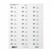Paarse bloem digitaal met de hand getekend.  etiket (Full Sheet)