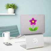 Paarse bloem Eigen vinylSticker Sticker (Laptop op bureau)
