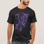 Paarse bloem Elephant Alzheimer Mam G T-shirt (Voorkant)