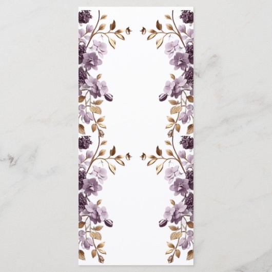 Paarse bloem en bladgoud laten we onkruid eten Men Menu (Achterkant)