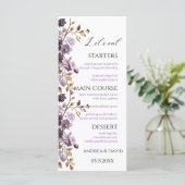 Paarse bloem en bladgoud laten we onkruid eten Men Menu (Staand voorkant)