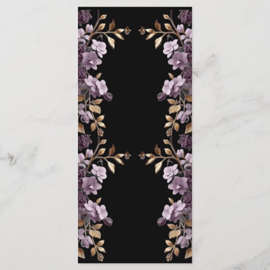 Paarse bloem en bladgoud laten we onkruid eten Men Menu (Achterkant)