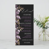 Paarse bloem en bladgoud laten we onkruid eten Men Menu (Staand voorkant)