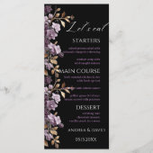 Paarse bloem en bladgoud laten we onkruid eten Men Menu (Voorkant)