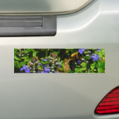 Paarse Bloem en Bumble Bee Bumpersticker (Op auto)