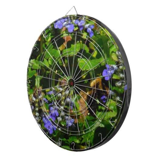 Paarse Bloem en Bumble Bee Dartbord (Voorkant Rechts)