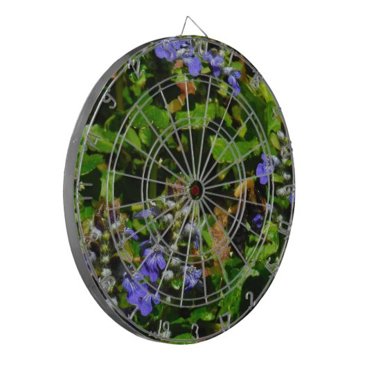 Paarse Bloem en Bumble Bee Dartbord (Voorkant Links)