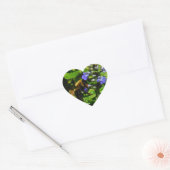 Paarse Bloem en Bumble Bee Hart Sticker (Envelop)
