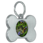 Paarse Bloem en Bumble Bee Huisdieren Naamplaatje (Voorkant Links)