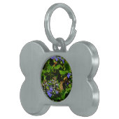 Paarse Bloem en Bumble Bee Huisdieren Naamplaatje (Voorkant Rechts)