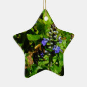 Paarse Bloem en Bumble Bee Keramisch Ornament (Rechts)