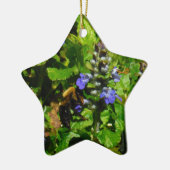 Paarse Bloem en Bumble Bee Keramisch Ornament (Links)