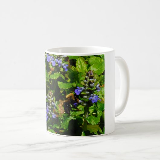 Paarse Bloem en Bumble Bee Koffiemok (Voorkant rechts)