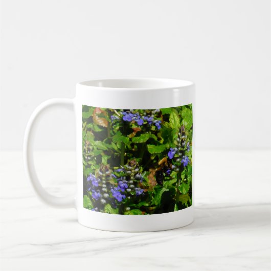 Paarse Bloem en Bumble Bee Koffiemok (Links)