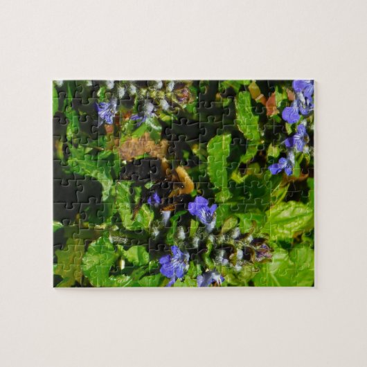 Paarse Bloem en Bumble Bee Legpuzzel (Horizontaal)