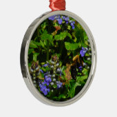 Paarse Bloem en Bumble Bee Metalen Ornament (Rechts)