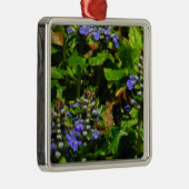 Paarse Bloem en Bumble Bee Metalen Ornament (Rechts)