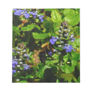 Paarse Bloem en Bumble Bee Notitieblok