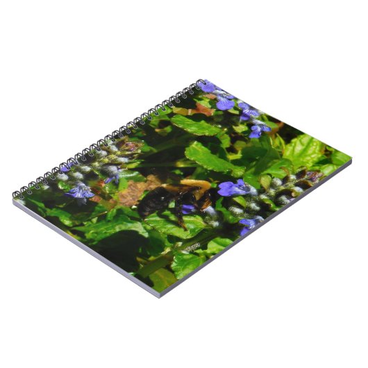 Paarse Bloem en Bumble Bee Notitieboek (Linkerzijde)