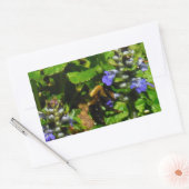 Paarse Bloem en Bumble Bee Rechthoekige Sticker (Envelop)