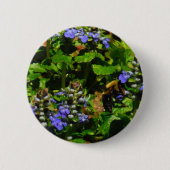 Paarse Bloem en Bumble Bee Ronde Button 5,7 Cm (Voorkant)