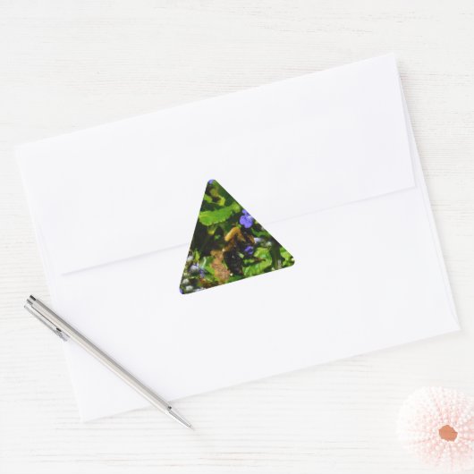 Paarse Bloem en Bumble Bee Sticker (Envelop)