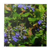 Paarse Bloem en Bumble Bee Tegeltje (Voorkant)