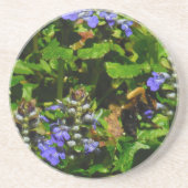 Paarse Bloem en Bumble Bee Zandsteen Onderzetter (Voorkant)