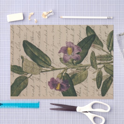 Paarse bloem Ephemera Tissuepapier (Craft)